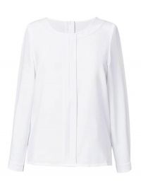 Elegante Langarm Damenbluse Weiß